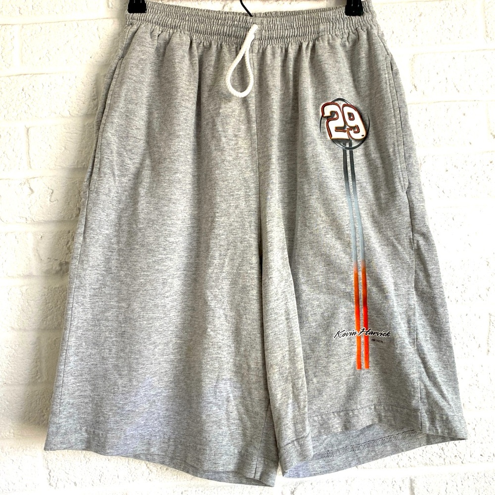 CHASE AUTHENTICS VINTAGE KEVIN HARVICK GRAY ATHLETIC SHORTS COTTON MEDIUM NASCAR